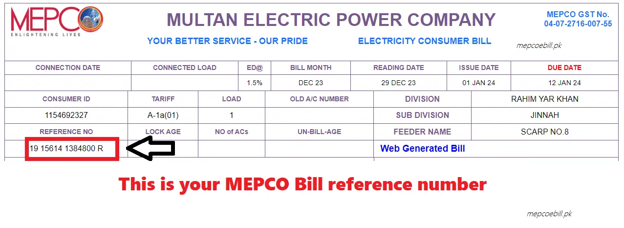 MEPCO BILL ONLINE